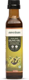 Anveshan Extra Virgin Wood Cold Pressed Rich In Vitamin E&K Olive Oil Glass Bottle