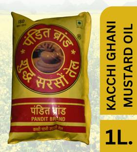 Pandit Brand Kachi Ghani Natural Pure Mustard Oil Pouch