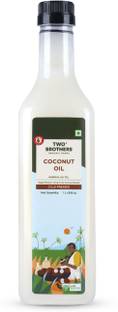 Two Brothers Organic Farms Wood Pressed - 1Ltr Plastic Bottle Coconut Oil Plastic Bottle