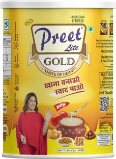 Preet Lite Gold 100% Vegan Multi Source 1 Litre Pack Blended Oil Tin