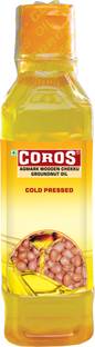 Coros oil COLD PRESSED WOODEN CHEKKU GROUNDNUT OIL Groundnut Oil Plastic Bottle