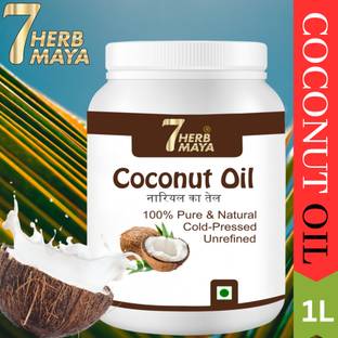 7Herbmaya Extra Virgin Unrefined Coconut Oil | Nariyal ka Tel | Coconut Oil for Cooking Coconut Oil PET Bottle
