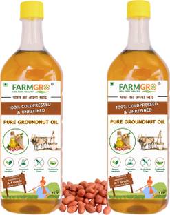FarmGro Pure Groundnut (Peanut) Oil - 100% Cold Pressed and Unrefined Groundnut Oil PET Bottle