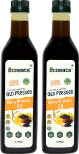Ecoeats Mustard Oil - Pure, Unrefined, Cold Pressed Sarso oil Naturally Cholesterol Free Mustard Oil PET Bottle