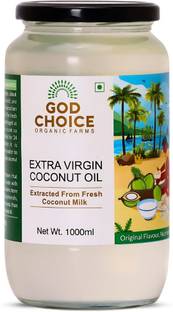 God Choice Organic Farms Pure Extra Virgin for Cooking, Massage and Hair Coconut Oil Jar