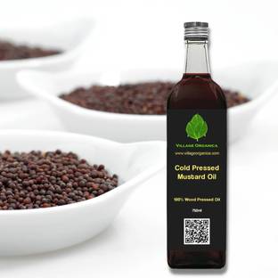 Village Organica Cold Pressed Mustard Oil|Sarson tel| Kacchi Ghani |Cooking,Hair & Body Massage Mustard Oil Glass Bottle