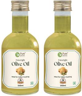 Pure Nutrition Extra Light Olive Oil 250ml | For Cooking, Salads, Skin & Hair| Pack of 2 Olive Oil PET Bottle
