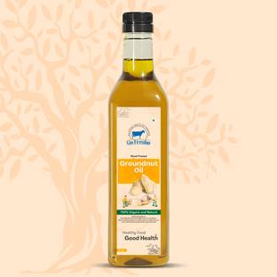 Go Fresho \Wood Pressed Groundnut Oil | 100% Pure & Organic | Cold Pressed Peanut Oil Groundnut Oil PET Bottle