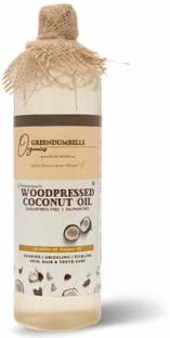 Greendumbells Organics Coconut Oil 1 Litre| For Cooking, Skin care, Hair | Wood Pressed Coconut Oil Plastic Bottle
