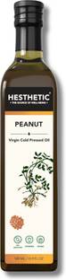 HESTHETIC Premium Cold Pressed (Peanut) Groundnut Oil Glass Bottle