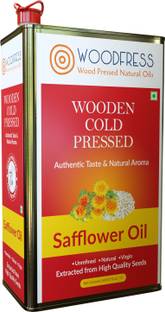 WOODFRESS Wooden Cold Pressed Safflower Oil 5L - Kardai, Kardi, Kusum ka Tel (Wood Pressed / Lakdi Ghani / Marachekku) Safflower Oil Tin