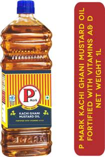 P Mark Mustard Oil P Mark Kachi Ghani Mustard Oil Fortified with vitamins A and D Mustard Oil Plastic Bottle