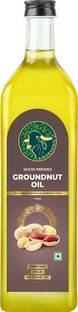 GIRORGANIC Wood Pressed | Unrefined Cold Pressed Virgin | Natural Groundnut Oil Glass Bottle