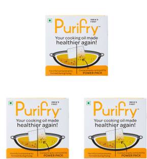 Purifry Power packs (6 packs of 10g in one unit) x Pack of 3 Extract Oil Box