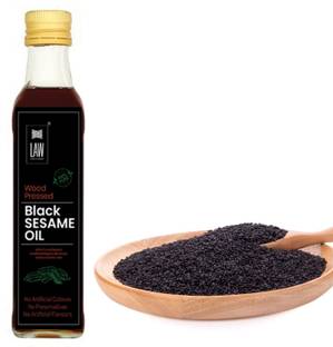 looms & weaves Wood Pressed Black Sesame Oil / Gingelly Oil Sesame Oil Glass Bottle