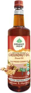 ORGANIC INDIA Groundnut Oil 1000ml Groundnut Oil Glass Bottle