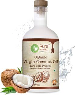 Pure Nutrition Organic Raw Cold Pressed Virgin Coconut Oil Glass Bottle