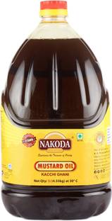 NAKODA 100% Edible/Mustard Oil Kacchi Ghani | Premium Quality for Cooking Mustard Oil Can