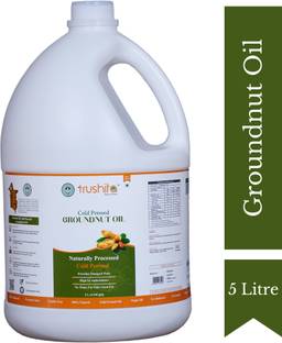 Trushita Cold Pressed Groundnut Oil - 5 Litre G20 Peanut Oil |Natural Ghani | Cooking Oil Groundnut Oil Can