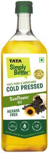 Tata Simply Better Pure & Unrefined Cold Pressed Sunflower Oil Plastic Bottle