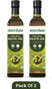 Anveshan Combo Pack of Extra Virgin Olive Oil - 250ml Olive Oil Glass Bottle