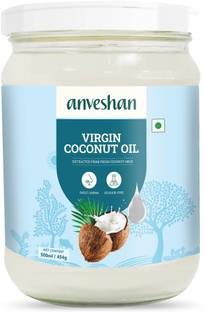 Anveshan Wood Pressed Virgin Coconut Oil - 250ml Coconut Oil Mason Jar