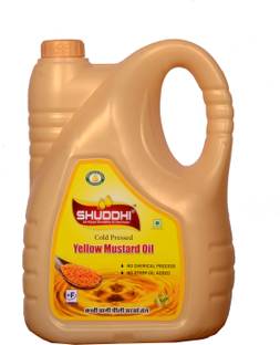 shuddhi A PLUS Cold pressed{kachi ghaani} Yellow mustard oil 5 liter can Mustard Oil Can