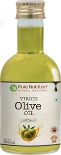 Pure Nutrition VITALS Raw Cold Pressed Olive Oil Rich in Antioxidant & Zero Cholesterol(250 ml) Olive Oil PET Bottle