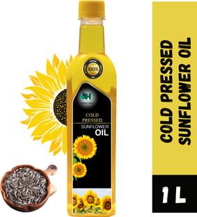 Healthy Roots 1L Cold Pressed Sunflower Oil (Ghani)- 1 Litre Wood Pressed Oil Sunflower Oil Plastic Bottle