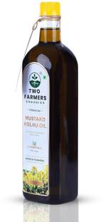 TWO FARMERS ORGANICS Natural Kacchi Ghani Mustard Oil Cold-Pressed and Extra Virgin Sarso Oil Mustard Oil Plastic Bottle