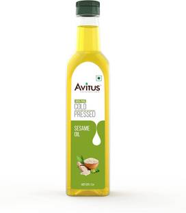 AVITUS Natural White Til Oil for Daily Use and Cooking Virgin, Unrefined Cold Pressed Sesame Oil Plastic Bottle