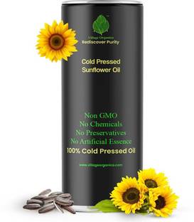 Village Organica Cold Pressed Sunflower oil | Pure & Unadulterated | Vitamin A & Vitamin E | Sunflower Oil Tin