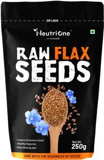 NeutriOne Raw Flax Seeds for weight loss management, High Fiber, Protein, Calcium, Zinc Brown Flax Seeds