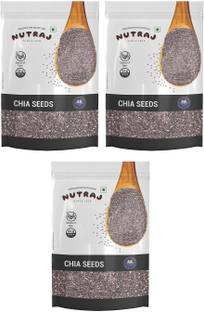 Nutraj Chia Seeds 600g (200g x 3), Chia Seeds for Eating, Chia Seeds Weight Loss, Raw Chia Seeds