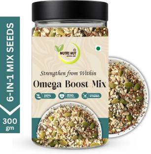 Nutri Hut Omega Boost 6-in-1 Mix Seeds Rich in Omega-3, Protein & Fiber 100% Natural Mixed Seeds