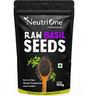 NeutriOne Basil Seeds - High Fiber & Protein | Perfect for Weight Management Basil Seeds