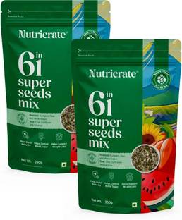 Nutricrate 6 in 1 Roasted Super Mix Mixed Seeds for eating,protein rich,Healthy Diet Snack Mixed Seeds
