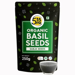 5:15PM Basil Seeds | 100% Organic Raw Basil Seeds,Tukmaria Seeds,Sabja Seeds for Eating Basil Seeds