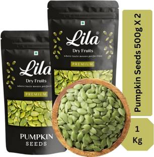 lila dry fruits Premium Raw Pumpkin Seeds |Immunity Booster|Kadu Beej|Super Seeds 500gm*2 Pumpkin Seeds