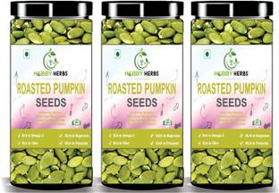 Hobby Herbs Roasted Pumpkin Seeds 600gm ( 3 x 200gm ) | Protein and Fiber Rich Pumpkin Seeds