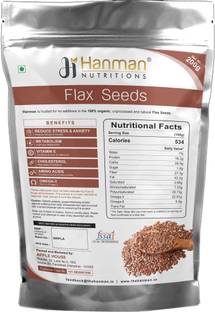 Hanman Nutritions Raw Rich in Omega 3 with Zinc and Protein for Healthy Life Brown Flax Seeds