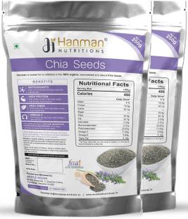 Hanman Nutritions High Fiber Organic Chia Seeds, High Protein and Omega-3 with Antioxidants. Chia Seeds, Chia Seeds Weight Loss, Chia Seeds Weight Loss Combo, Organic Chia Seeds Weight Loss, Organic Chia Seeds, Organic Raw Chia Seeds, Organic Raw Chia Seeds Chia Seeds