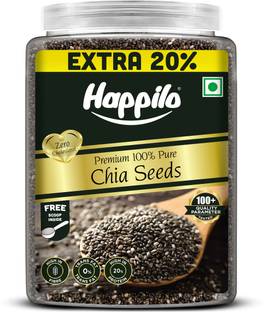 Happilo Premium Raw Authentic Chia Seeds Jar 20% Extra Chia Seeds