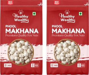 Healthy Wealthy Premium Phool Makhana 200g | Lotus Seeds Puffed Kernels Phool Makhana
