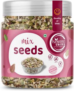 HEAVEN BITES Mix Seeds Raw Flax seeds, Pumpkin Seeds, Watermelon Seeds, Sunflower Seeds, Chia Seeds
