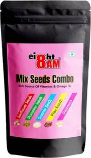 8AM Mix Seeds Combo for Eating | Sunflower, Pumpkin, Sesame, Flax Seeds & Peanuts Mixed Seeds