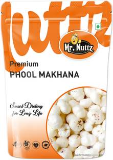 Mr.Nuttz Regular Lotus Seed Pop/Gorgon Nut Puffed Kernels 100g (Phool Makhana) - Lotus Seeds(Makhana)