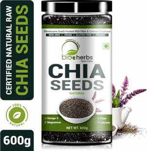 Bioherbs Certified Raw Chia Seeds for Weight Loss with Omega 3 Chia Seeds