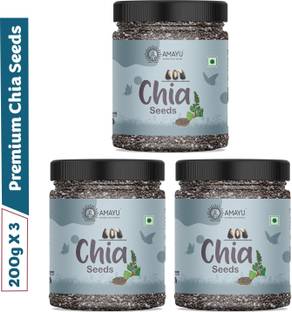 AMAYU Raw Organic for Weight Loss & Eating with Zinc & Fiber, Omega 3, Calcium Combo Chia Seeds
