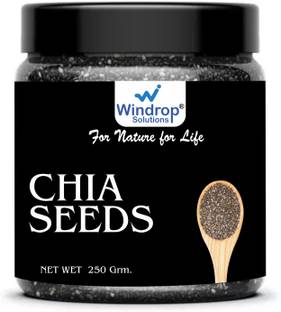 Windrop Solutions Raw Unroasted Chia Seeds with Omega 3 and Fiber for Weight Loss 250 Gram | Chia Seeds